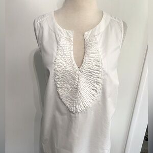 MOSSIMO White Racerback Stretch Top with Raised Front Detail - Size XL